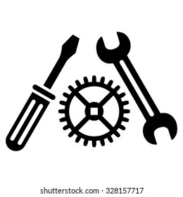 Tuning Service vector icon. Style is flat symbol, black color, rounded angles, white background.