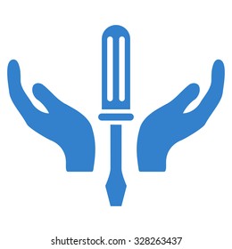 Tuning Service vector icon. Style is flat symbol, cobalt color, rounded angles, white background.