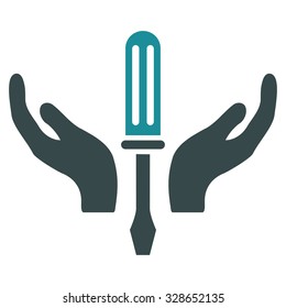 Tuning Service vector icon. Style is bicolor flat symbol, soft blue colors, rounded angles, white background.