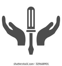 Tuning Service vector icon. Style is flat symbol, gray color, rounded angles, white background.