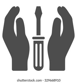Tuning Service vector icon. Style is flat symbol, gray color, rounded angles, white background.