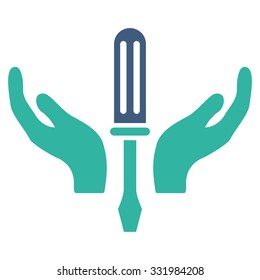 Tuning Service vector icon. Style is bicolor flat symbol, cobalt and cyan colors, rounded angles, white background.