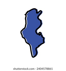 Tunis division of Tunisia vector map illustration.