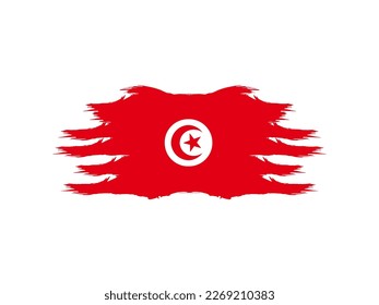 Icono de la bandera de Túnez, diseño de la bandera de icono con el concepto de elegancia