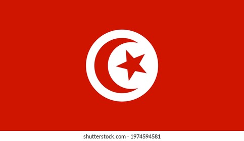 Tunis flag. Vector illustration. Background