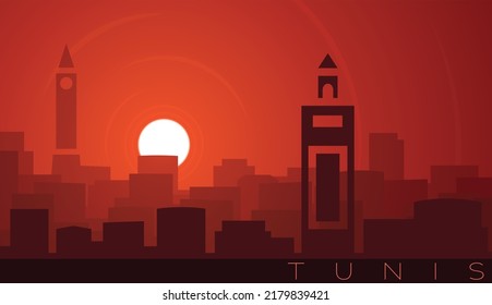 Tunis Low Sun Skyline Scene