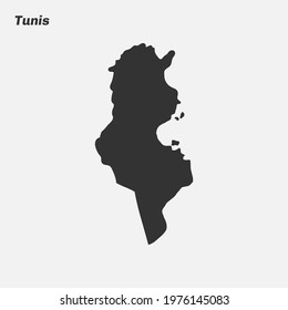 Tunis Map Silhouette. Vector Illustration.