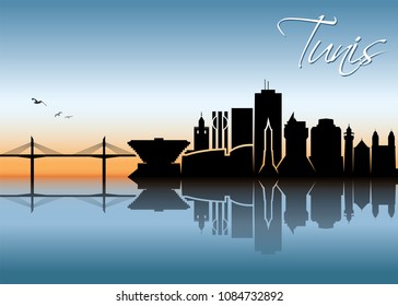 Tunis skyline - Tunisia - vector illustration