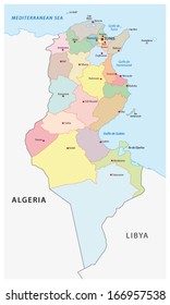 tunisia administrative map svg