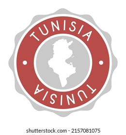 Tunisia Badge Map Vector Seal Vector Sign. National Symbol Country Stamp Design Icon Label. 