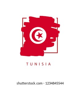 Tunisia Brush Logo Vector Template Design Illustration