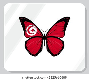 Tunisia Butterfly Flag Pride Icon
