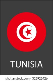 Tunisia circle flag - vector icon