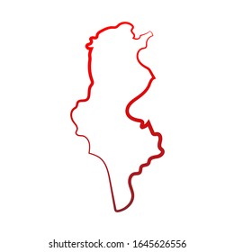 Túnez coloreando el mapa del contorno. Fondo vectorial. Esquema