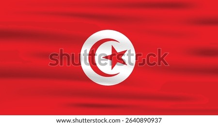 Tunisia Country Flag 3d. Official Tunisia Flag With Original Color and Size Proportion
