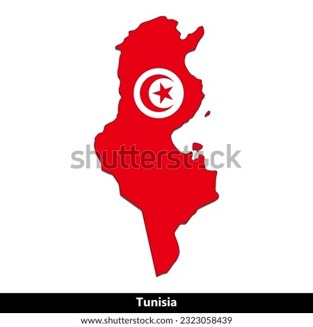 Tunisia Country - Flag Map