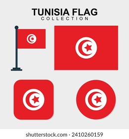 Tunisia Country National Flag set