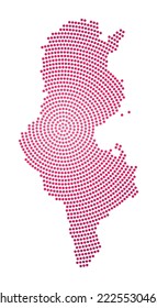 Tunisia dotted map. Digital style shape of Tunisia. Tech icon of the country with gradiented dots. Cool vector illustration.