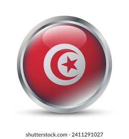 Tunisia Flag 3D Badge Illustration