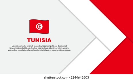 Plantilla de diseño de fondo de resumen de la bandera de Túnez. Ilustración del vector de caricaturas del Día de la Independencia de Túnez. Caricatura de Túnez