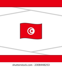Plantilla de diseño de fondo de resumen de la bandera de Túnez. Cartel del Día de la Independencia de Túnez en medios sociales. Vector de Túnez