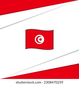 Plantilla de diseño de fondo de resumen de la bandera de Túnez. Cartel del Día de la Independencia de Túnez en medios sociales. Diseño de Túnez