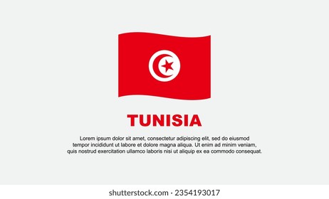 Plantilla de diseño de fondo de resumen de la bandera de Túnez. Cartel del Día de la Independencia de Túnez en los medios sociales Ilustración vectorial. Antecedentes de Túnez