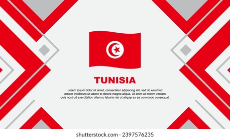 Plantilla de diseño de fondo de resumen de la bandera de Túnez. Ilustración del Vector de papel tapiz del Día de la Independencia de Túnez. Ilustración de Túnez