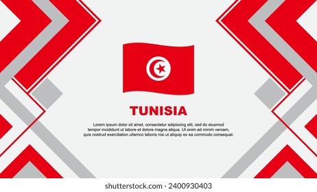 Plantilla de diseño de fondo de resumen de la bandera de Túnez. Ilustración del Vector de papel tapiz del Día de la Independencia de Túnez. Pancarta de Túnez