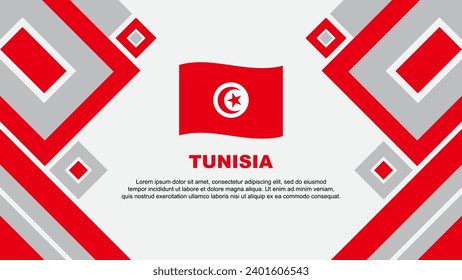 Plantilla de diseño de fondo de resumen de la bandera de Túnez. Ilustración del Vector de papel tapiz del Día de la Independencia de Túnez. Caricatura de Túnez