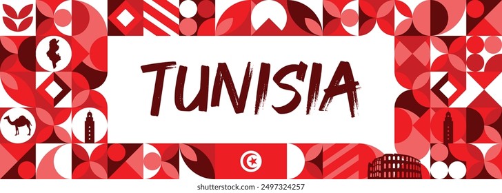 Tunisia flag banner vector illustration