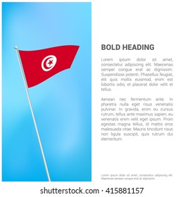 Tunisia flag Brochure - Vector Flyer Cover Page Design