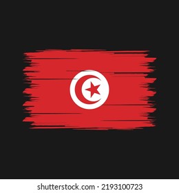 Tunisia Flag Brush. National Flag