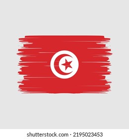 Tunisia Flag Brush. National Flag