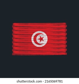Tunisia Flag Brush Strokes. National Flag