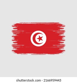 Tunisia Flag Brush Strokes. National Flag
