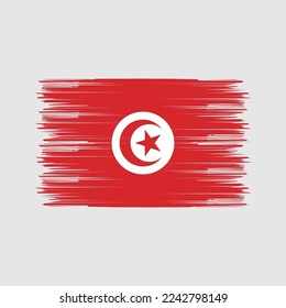 Ilustración del vector del pincel de bandera de Túnez