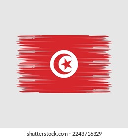 Tunesische Flagge - Vektorgrafik mit Pinselspitze