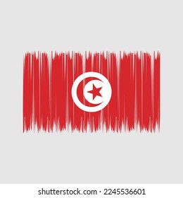 Tunisia Flag Brush Vector Illustration