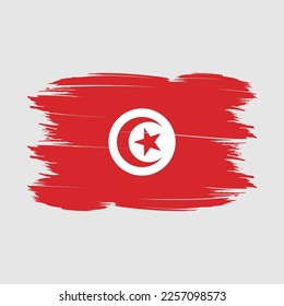 Tunesische Flagge - Vektorgrafik mit Pinselspitze