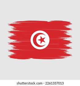 Tunisia Flag Brush Vector Illustration