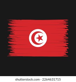 Tunesische Flagge - Vektorgrafik mit Pinselspitze