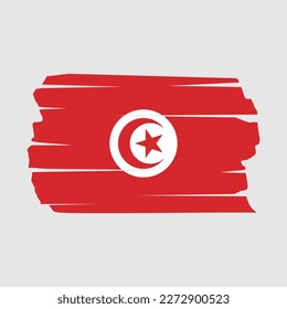 Ilustración del vector del pincel de bandera de Túnez
