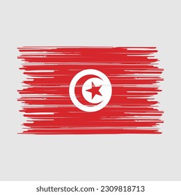 Ilustración del vector del pincel de bandera de Túnez