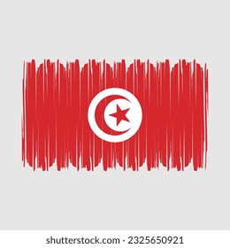 Tunisia Flag Brush Vector Illustration