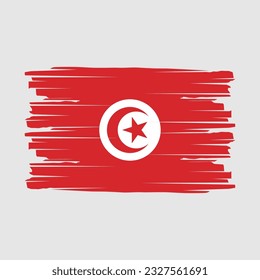 Tunesische Flagge - Vektorgrafik mit Pinselspitze