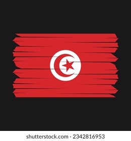 Tunisia Flag Brush Vector Illustration