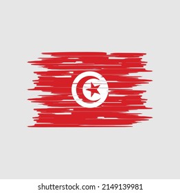 Tunisia Flag Brush Vector. National Flag