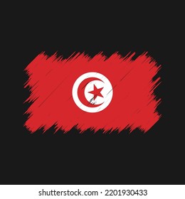 Tunisia Flag Brush Vector. National Flag