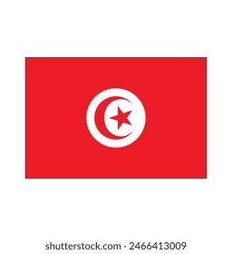 Tunisia Flag Button rectangle on isolated white for Middle East or North Africa push button concepts.	